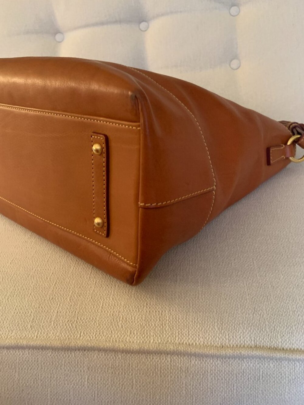 Dooney & Bourke Florentine Chelsea Shopper Tote – Leather Handbag in Natural Tan - Picture 7 of 15